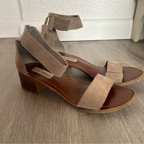 Darcie - Taupe Suede Tassel Zip Sandals | Steve Madden - Picture 5 of 9
